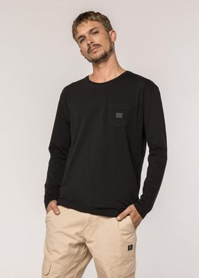 Polera Hombre Manga Larga Daily Negra