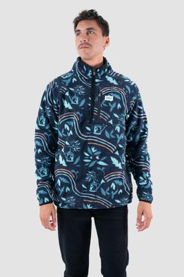 Polar Hombre Half Zip Patch Moke Petrol