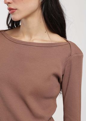 Imagen 2 del producto Polera Manga Larga Algodón Waffle Mujer