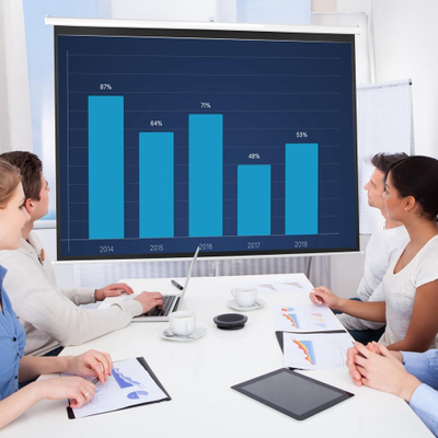 Imagen 2 del producto Pantalla Telon para proyector de 72 pulgadas roller