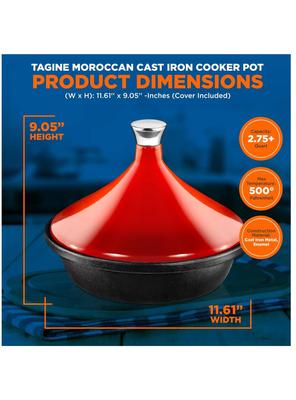 Imagen 2 del producto Tajir de Marruecos Olla Arabe Hierro Fundido