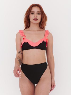 Imagen 2 del producto Bikini Daikiri Mujer Horma Vuelos Calzón Pierna Alta Negro Filtro UV50+