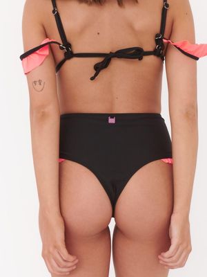 Imagen 2 del producto Bottom de Bikini Daikiri Mujer Calzón Tiro Alto Vuelos Negro Filtro UV50+