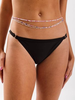 Bottom de Bikini Daikiri Mujer Calzón Ajustable Costados Negro Filtro UV50+