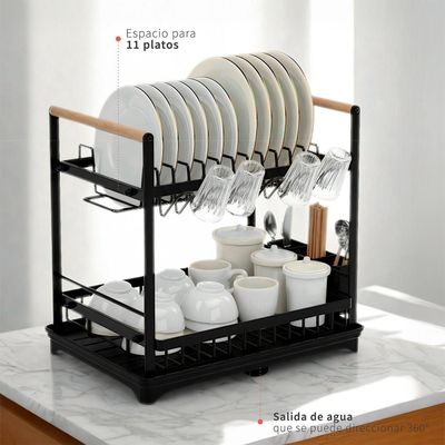 Imagen 2 del producto Secaplatos Escurridor Acero Inox Valencia 2 Niveles Simplit