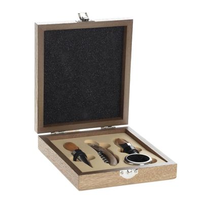 Kit De Vino 4 Piezas Con Caja Secret De Gourmet