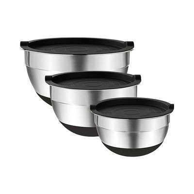 Set 3 Bowls con Tapa Acero Inoxidable Antideslizante Simplit