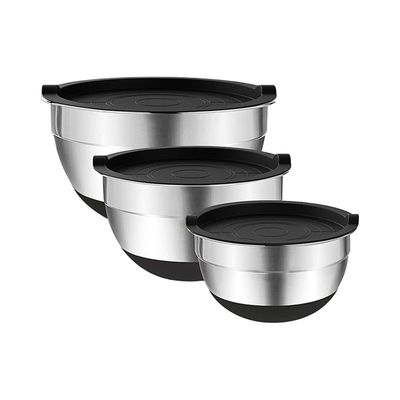Set 3 Bowls con Tapa Acero Inoxidable Antideslizante Simplit
