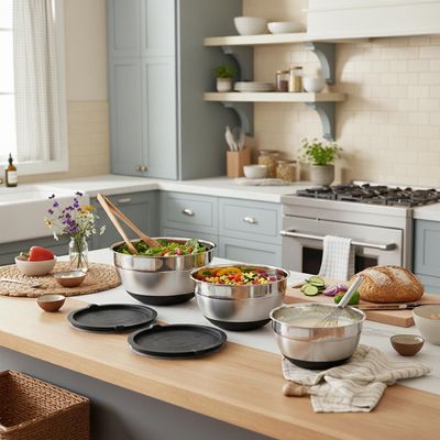 Imagen 2 del producto Set 3 Bowls con Tapa Acero Inoxidable Antideslizante Simplit