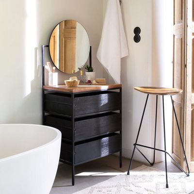 Imagen 2 del producto Silla Bar Sumar Teak Fierro Madera 75x38 cm Atmosphera