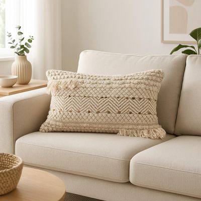 Imagen 2 del producto Cojín Decorativo con Lentejuelas y Flecos 30x50 cm Atmosphera