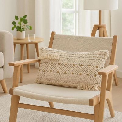 Imagen 2 del producto Cojín Decorativo con Lentejuelas y Flecos 30x50 cm Atmosphera