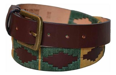 Imagen 1 del producto Cinturón Cuero Bordado Pampa Verde Raiquen