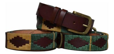 Imagen 2 del producto Cinturón Cuero Bordado Pampa Verde Raiquen