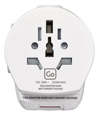 Imagen 2 del producto Adaptador Enchufe Universal Con Tierra Tres Clavijas + 2 Usb