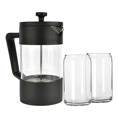 Pack Cafetera Francesa 600ml + Set 2 Vasos 550ml Simplit