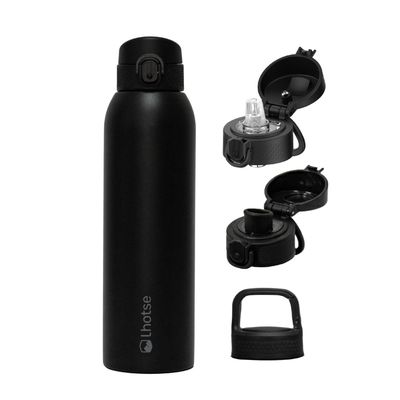 Botella Térmica Agua Acero Inox 3 Tapas HydroCore 1Lt Lhotse