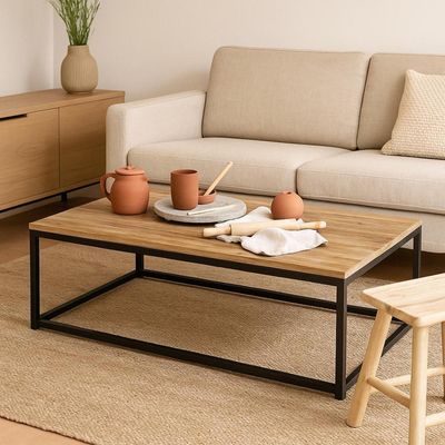 Imagen 2 del producto Mesa de Centro Edena Diseño Industrial Madera y Metal Atmosphera