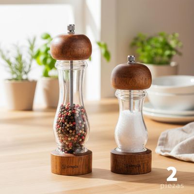 Imagen 2 del producto Set 2 Molinillos Sal Pimienta Madera Verona Simplit
