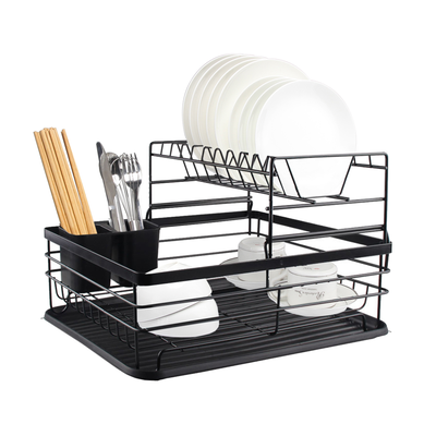 Imagen 1 del producto Secaplatos Escurridor 2 Niveles Acero Inox Negro Simplit