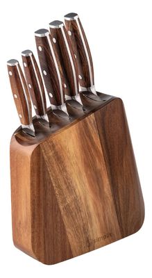 Set Cuchillos Holz 5 pcs Acero Inoxidable + Taco Simplit
