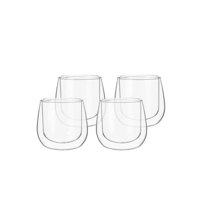 Set 4 Tazas Vidrio Doble Pared Espresso 80 ml Simplit