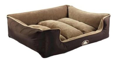 Cama Reversible Doble Color Perro Talla L Café Mascan