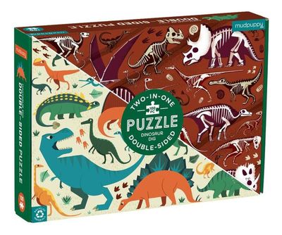 Puzzle 100Pcs Doble Dinosaurios Mudpuppy
