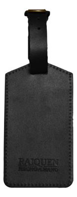 Identificador Para Equipaje Cuero Negro Hecho a Mano Raiquen