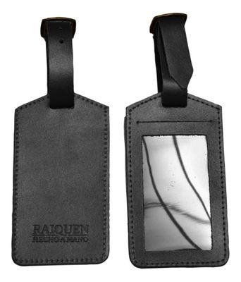 Imagen 2 del producto Identificador Para Equipaje Cuero Negro Hecho a Mano Raiquen