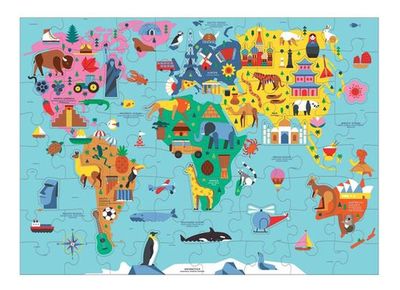 Puzzle 78Pcs Geografia Mapa Del Mundo Mudpuppy