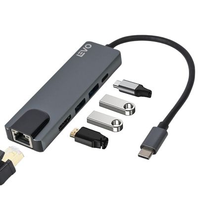 Hub USB-C Adaptador Multipuerto 5 en 1 Macbook Windows LEVO