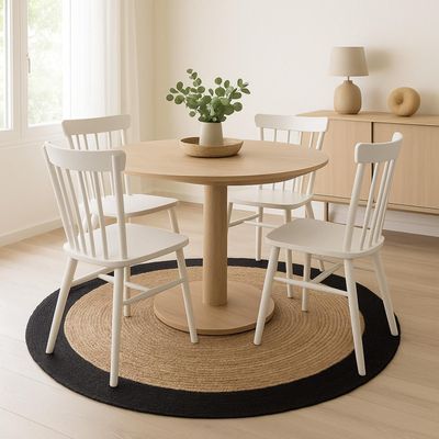 Imagen 2 del producto Alfombra de Yute Redonda con Borde Negro 120 cm Atmosphera