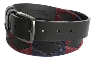 Cinturón Cuero Bordado Xl Pampa Negro Raiquen