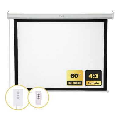 Imagen 2 del producto Telón 60 pulgadas Eléctrico con control 120 x 90 cm LEVO