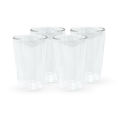 Set 4 Vasos Vidrio Doble Pared 400 ml Simplit
