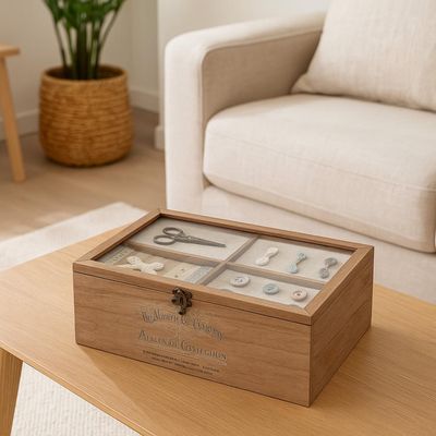 Imagen 2 del producto Costurero de Madera Oria con Tapa de Vidrio Atmosphera