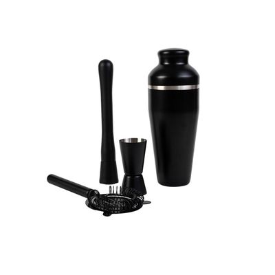 Set Coctelera Acero Inoxidable Black 4 Piezas Day