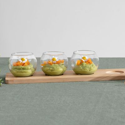 Imagen 2 del producto Set Aperitivo 5 Pza Vidrio Bandeja Bambú Secret de Gourmet