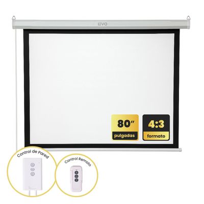 Imagen 2 del producto Telón 80 pulgadas Eléctrico con control 165 x 125 cm LEVO