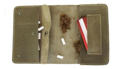 Imagen 2 del producto Tabaquera De Cuero Verde Cowboy Hecho A Mano Raiquen