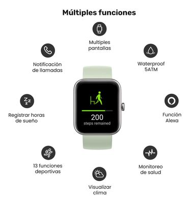 Imagen 2 del producto Reloj Smartwatch Lhotse Live 206 Mini 40mm Light Green