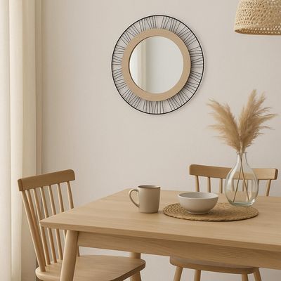 Imagen 2 del producto Espejo de Muro Redondo Joe Decorativo Metal y MDF Atmosphera