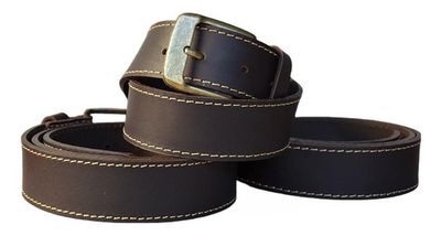 Imagen 2 del producto Cinturón Cuero Café M Costura Hecho a Mano Raiquen