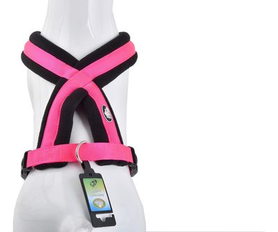 Imagen 2 del producto Arnés Cruzado Acolchado Talla L Fucsia Perros Mascan