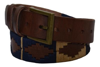 Cinturón Cuero Bordado Pampa Café Talla XL Raiquen