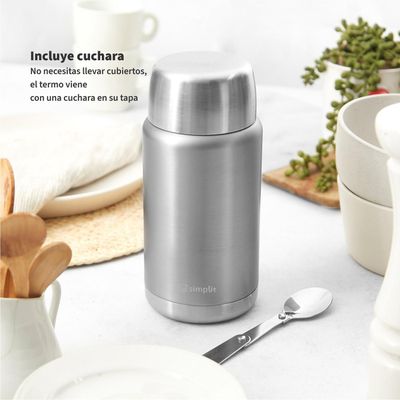 Imagen 2 del producto Termo de Comida Insulado Acero Inox 750 ml Gris Simplit