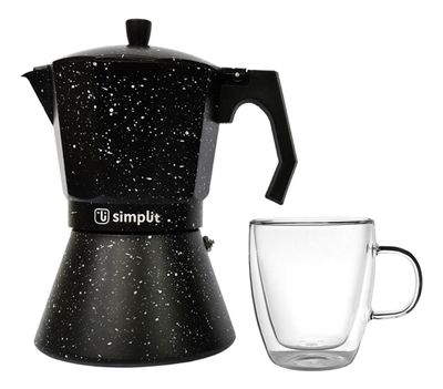 Pack Cafetera Italiana 12 Tazas + Taza Doble Pared 350 ml