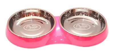 Imagen 1 del producto Plato Gato Doble Melamina Sólido Redondo Fucsia Mascan