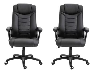 2 Sillas Escritorio Oficina Ejecutiva Comfort Negro LEVO